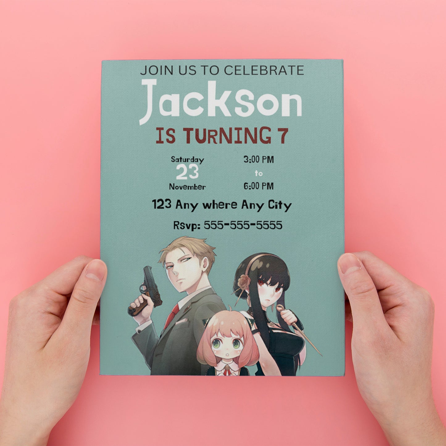 Spy × Family Birthday Invitation Template - CreativeRino