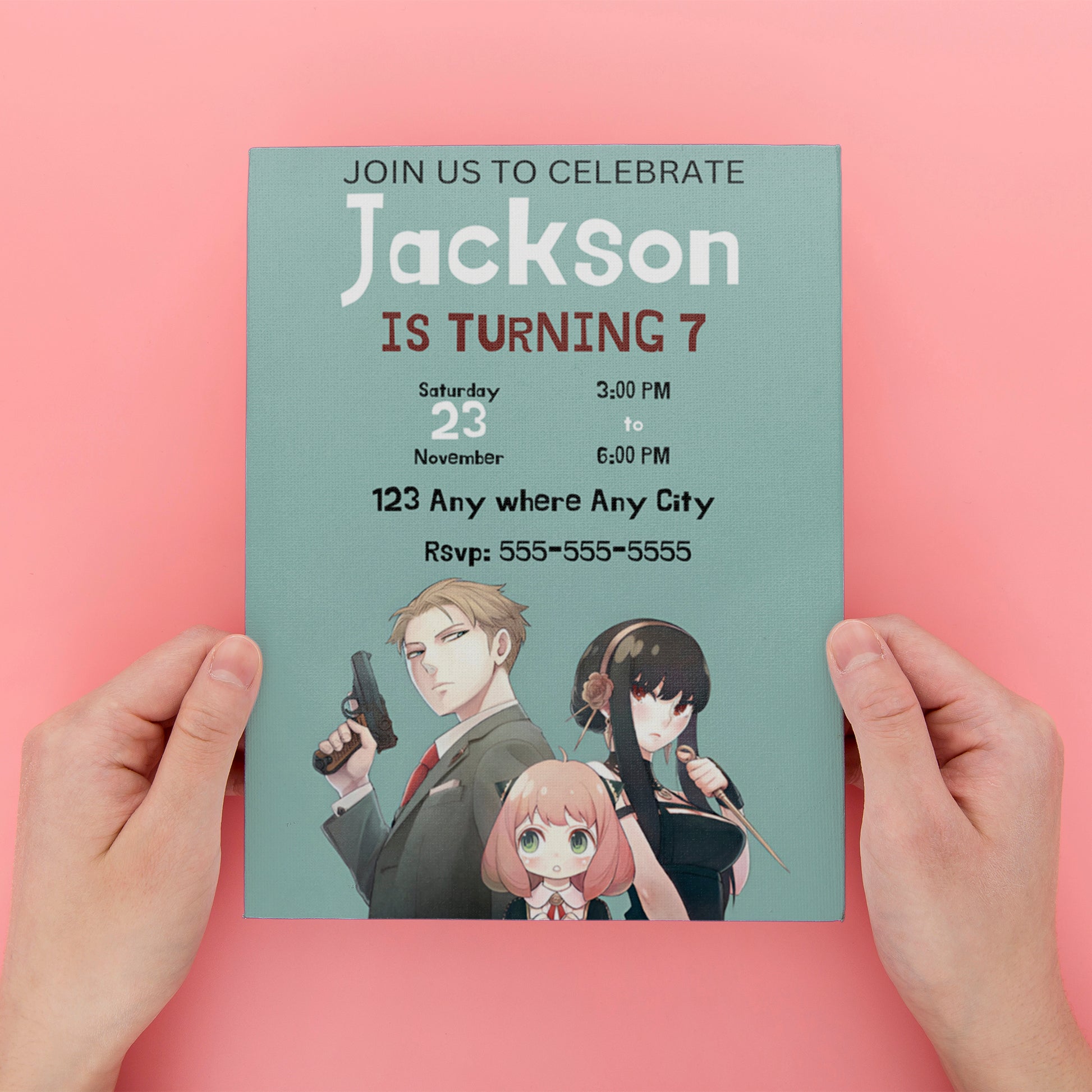 Spy × Family Birthday Invitation Template - CreativeRino