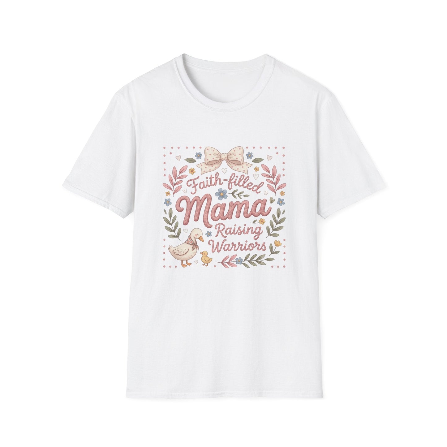 Faith-Filled Mama Raising Warriors T-Shirt Printify