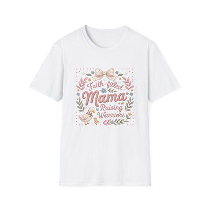 Faith-Filled Mama Raising Warriors T-Shirt Printify