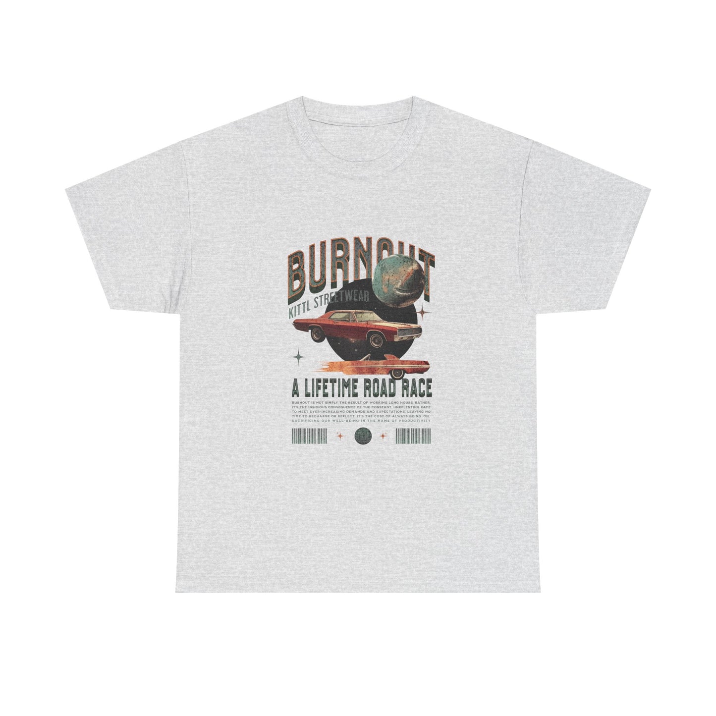 Burnout Road Race Unisex Heavy Cotton Tee - Vintage Graphic T-Shirt for Car Enthusiasts - CreativeRino