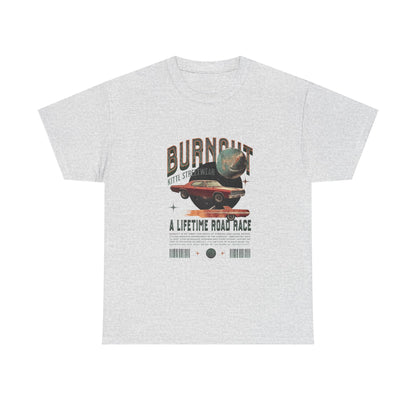 Burnout Road Race Unisex Heavy Cotton Tee - Vintage Graphic T-Shirt for Car Enthusiasts - CreativeRino