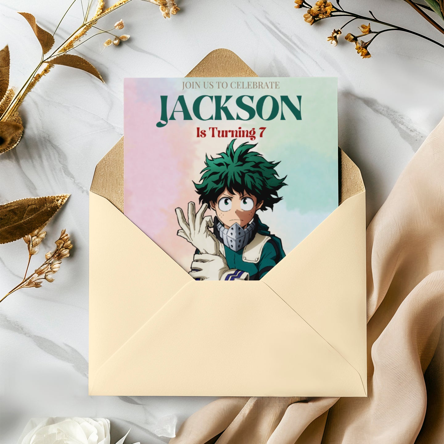 My hero Academia Birthday Invitation Template - CreativeRino