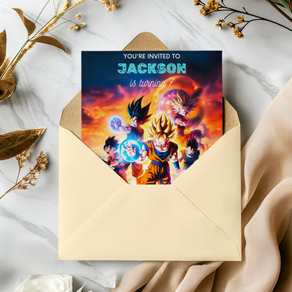 Dragonball Z Birthday Invitation Template - CreativeRino