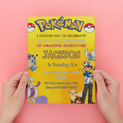 Pokemon Birthday Invitation Template - CreativeRino