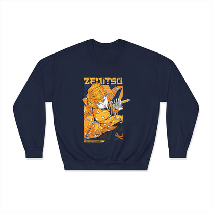Zenitsu Agatsuma Anime Unisex Crewneck Sweatshirt - Demon Slayer Perfect for Fans - CreativeRino