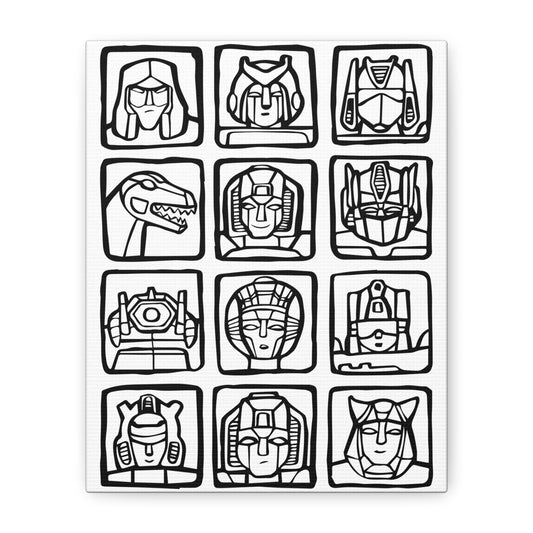 Transformers-Inspired Matte Canvas Print - 12 Iconic Characters Wall Art - CreativeRino