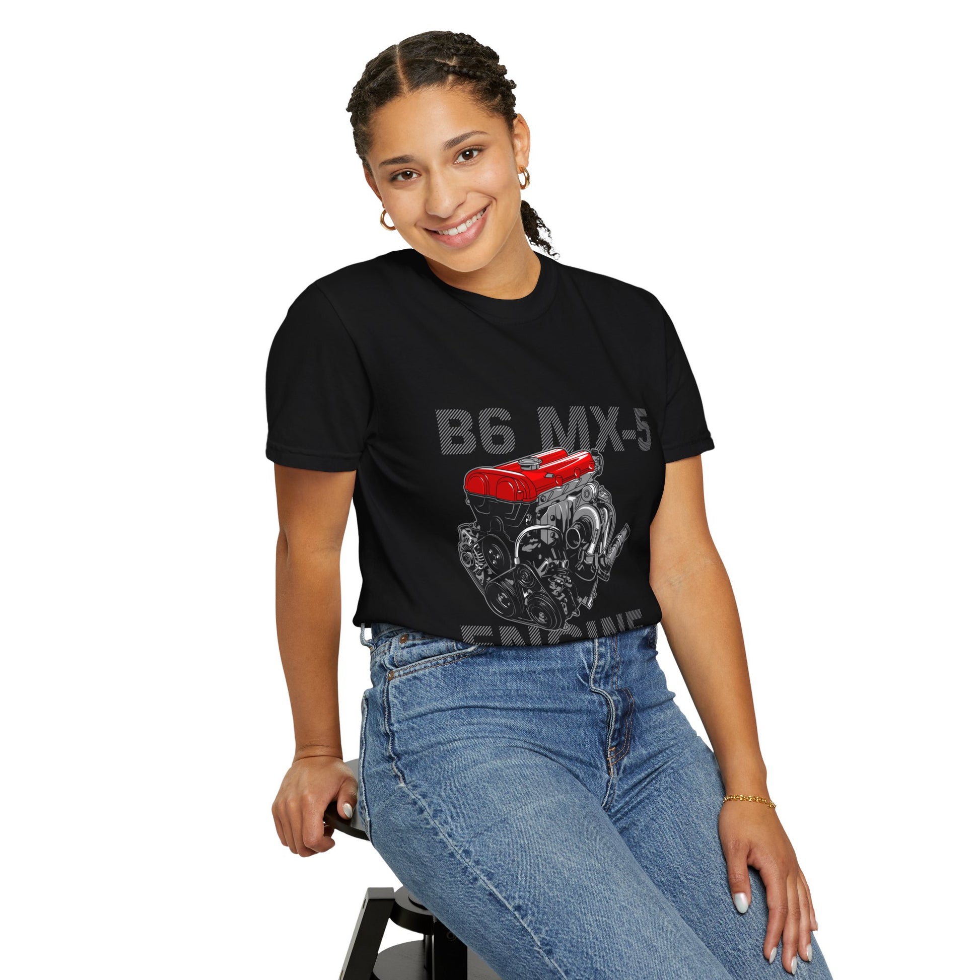 B6 MX-5 Engine Unisex Garment-Dyed T-Shirt - Perfect T-shirt for Car Enthusiasts - CreativeRino