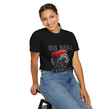 B6 MX-5 Engine Unisex Garment-Dyed T-Shirt - Perfect T-shirt for Car Enthusiasts - CreativeRino