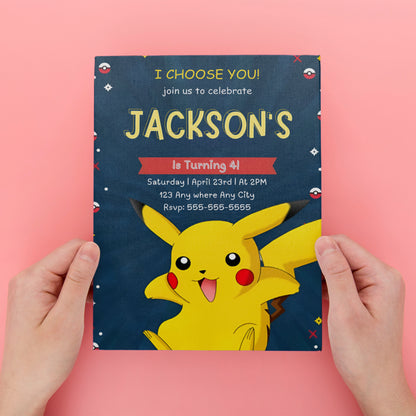 Pokemon Birthday Invitation Template - CreativeRino