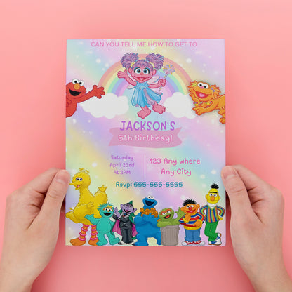 Sesame Street Birthday Invitation Template - CreativeRino