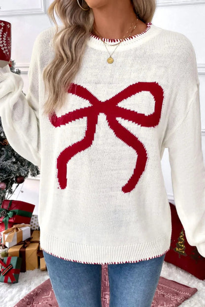 Sweet & Cozy Loose Fit Christmas Sweater | Versatile Long Sleeve Round Neck Holiday Pullover for Women | Festive Knit Jumper eprolo