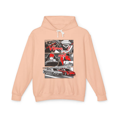 Racing Vibes Unisex Lightweight Hooded Sweatshirt - Motorsport Graphic Design - CreativeRino