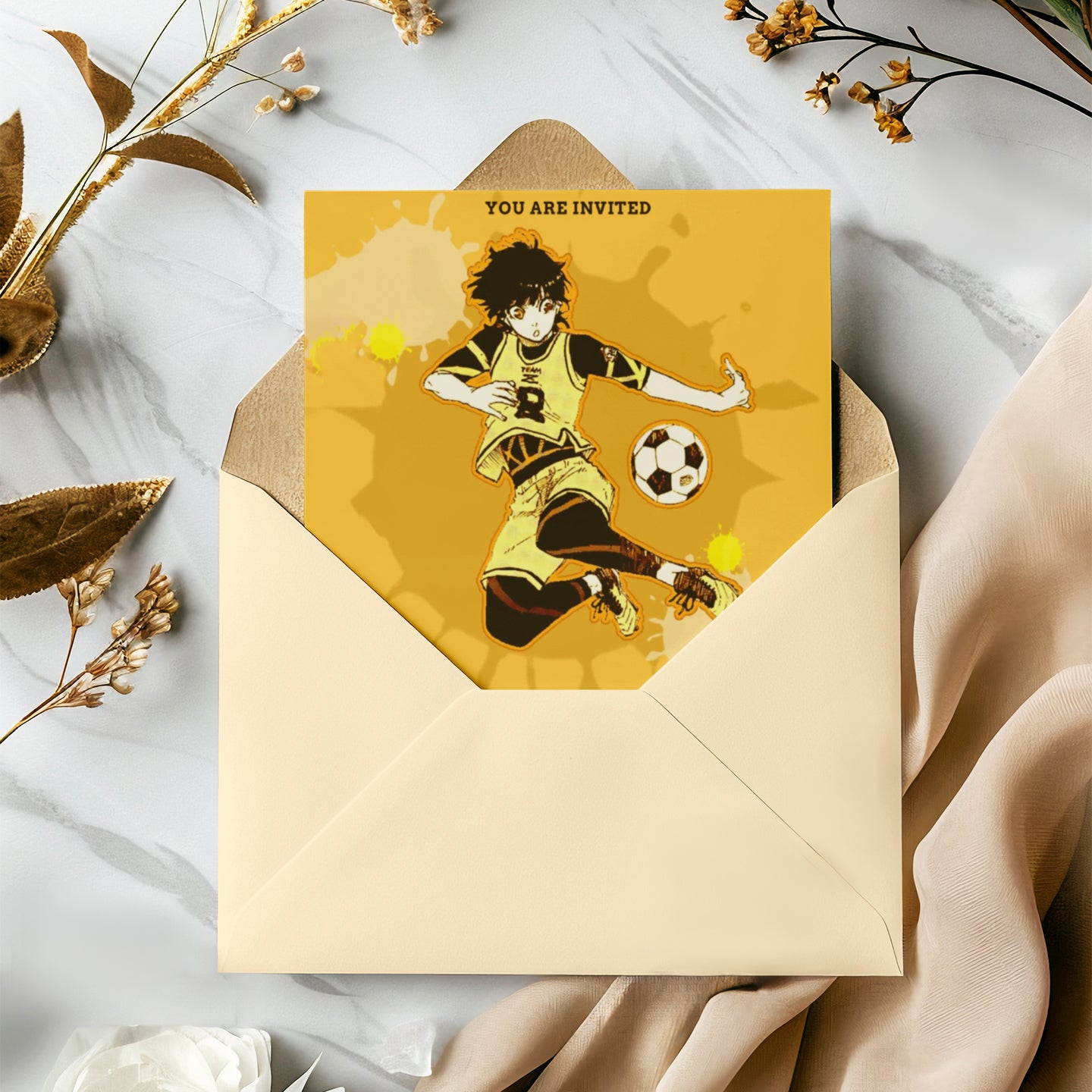 Blue Lock Birthday Invitation Template - CreativeRino