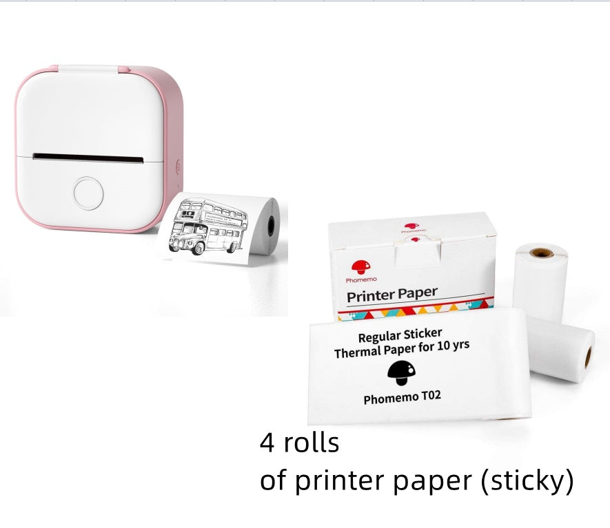 Portable Mini Thermal Label Printer Home Photo Printer Student Wrong Question Printer Bluetooth-compatible Mini Label Printer Price Tag CreativeRino