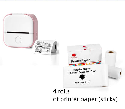Portable Mini Thermal Label Printer Home Photo Printer Student Wrong Question Printer Bluetooth-compatible Mini Label Printer Price Tag CreativeRino