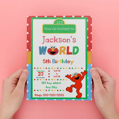 Sesame Street Birthday Invitation Template - CreativeRino