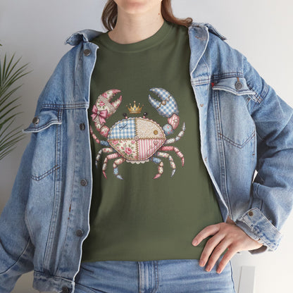 Patchwork Crab T-Shirt — Cute Coastal Animal Tee for Beach Lovers Printify