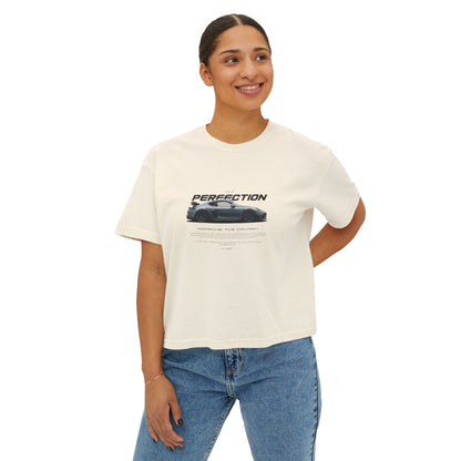 Porsche 718 Cayman Women Boxy Tee - Porsche Perfection Graphic T-shirt - CreativeRino