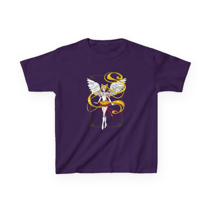 Anime Kids Heavy Cotton™ Tee - Sailor Moon Angelic Warrior T-shirt Design for Young Dreamers - CreativeRino