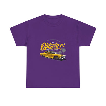 Retro Car Unisex Heavy Cotton Tee - "Oldschool Cruisin'" T-shirt Design - CreativeRino