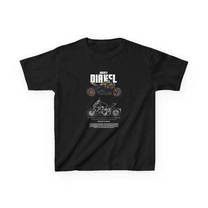 Ducati Diavel Cool Motorcycle Graphic Kids Heavy Cotton Tee - Perfect T-shirt for Young Riders - CreativeRino