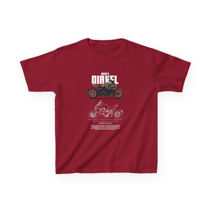 Ducati Diavel Cool Motorcycle Graphic Kids Heavy Cotton Tee - Perfect T-shirt for Young Riders - CreativeRino