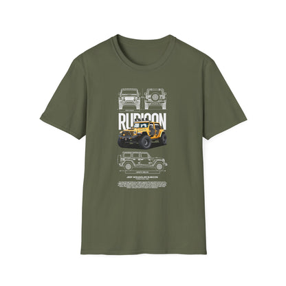 Rubicon Awaits Unisex Softstyle T-Shirt - Off-Road Vehicle Design - CreativeRino