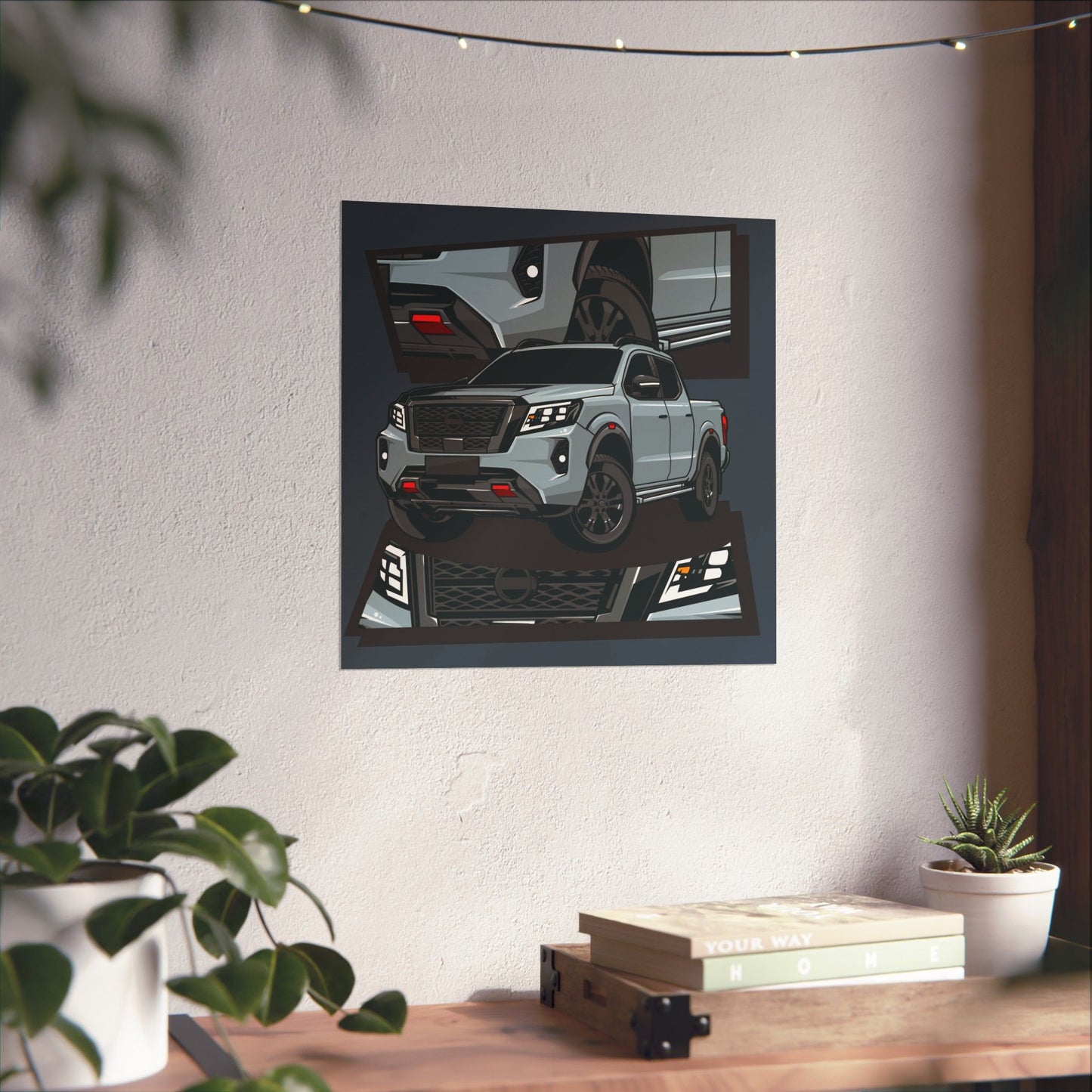 Stylish Matte Square Posters featuring Sleek Pickup Truck Design - CreativeRino