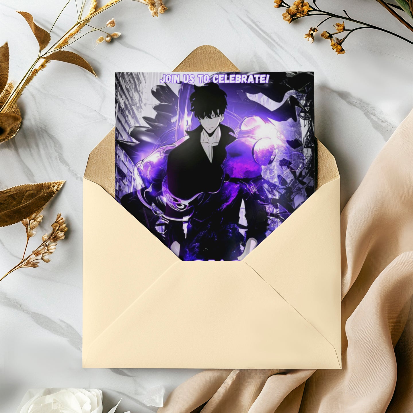 Solo Leveling Birthday Invitation Template - CreativeRino