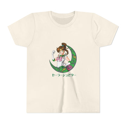 Youth Short Sleeve Tee - Cute Anime T-shirt Design with Floral Moon - CreativeRino