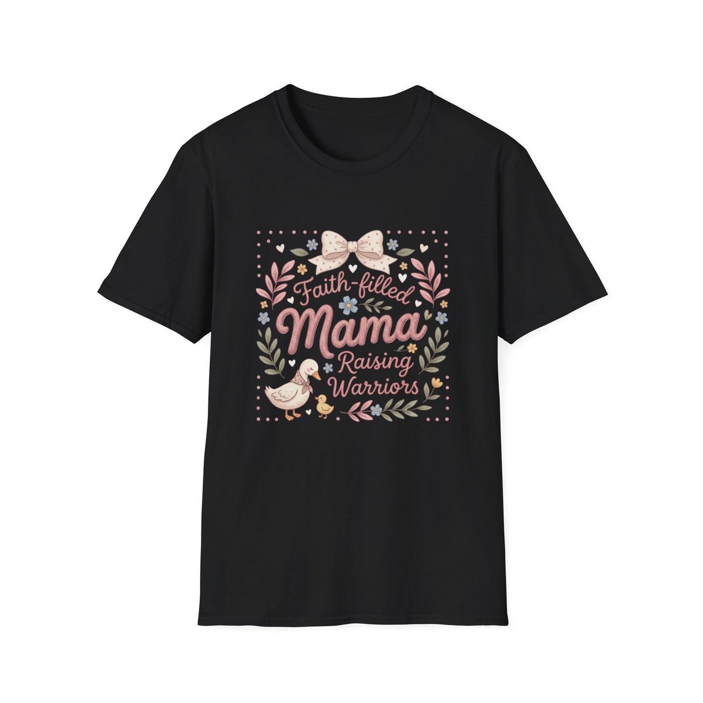 Faith-Filled Mama Raising Warriors T-Shirt Printify