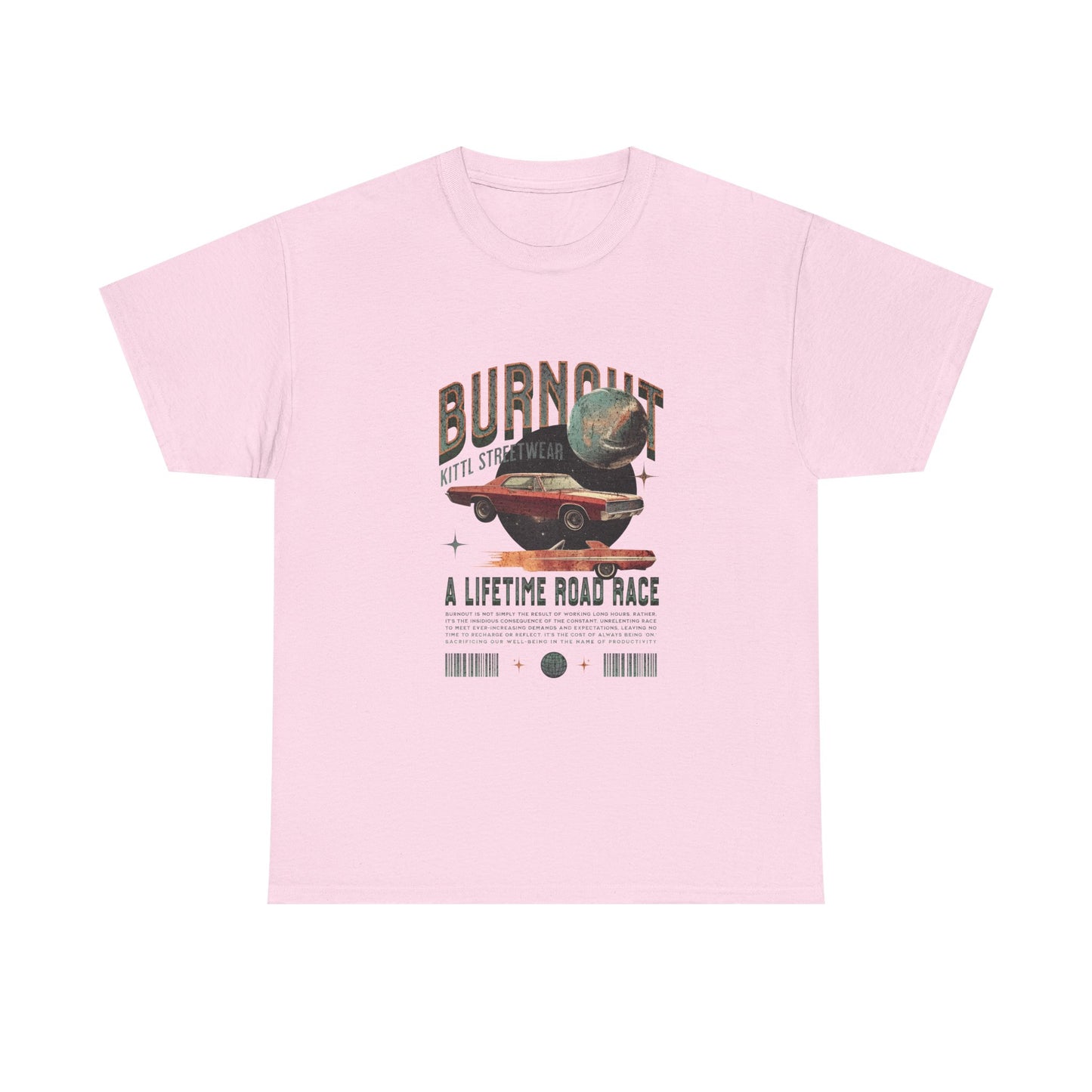 Burnout Road Race Unisex Heavy Cotton Tee - Vintage Graphic T-Shirt for Car Enthusiasts - CreativeRino