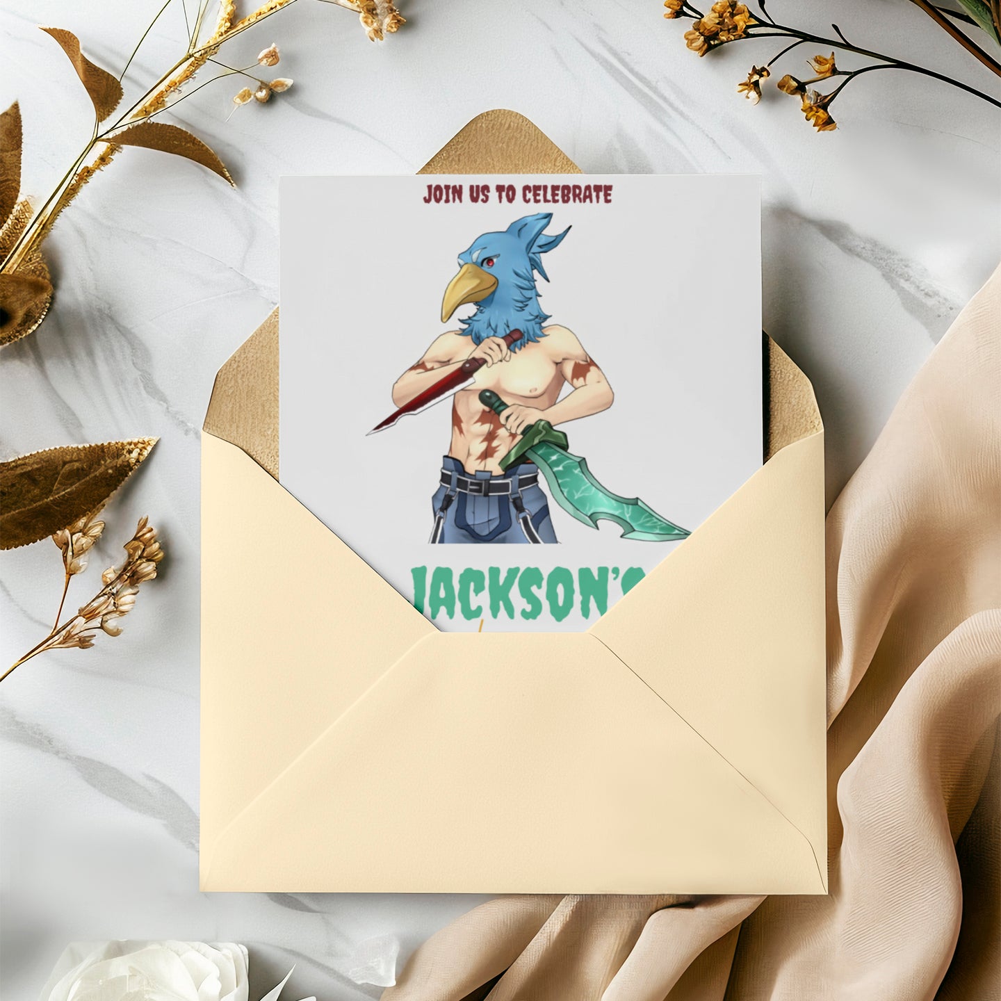 Shangri La Frontier Birthday Invitation Template