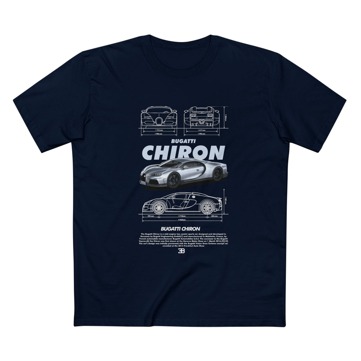 Bugatti Chiron Graphic Tee - Perfect for Auto Enthusiasts - CreativeRino