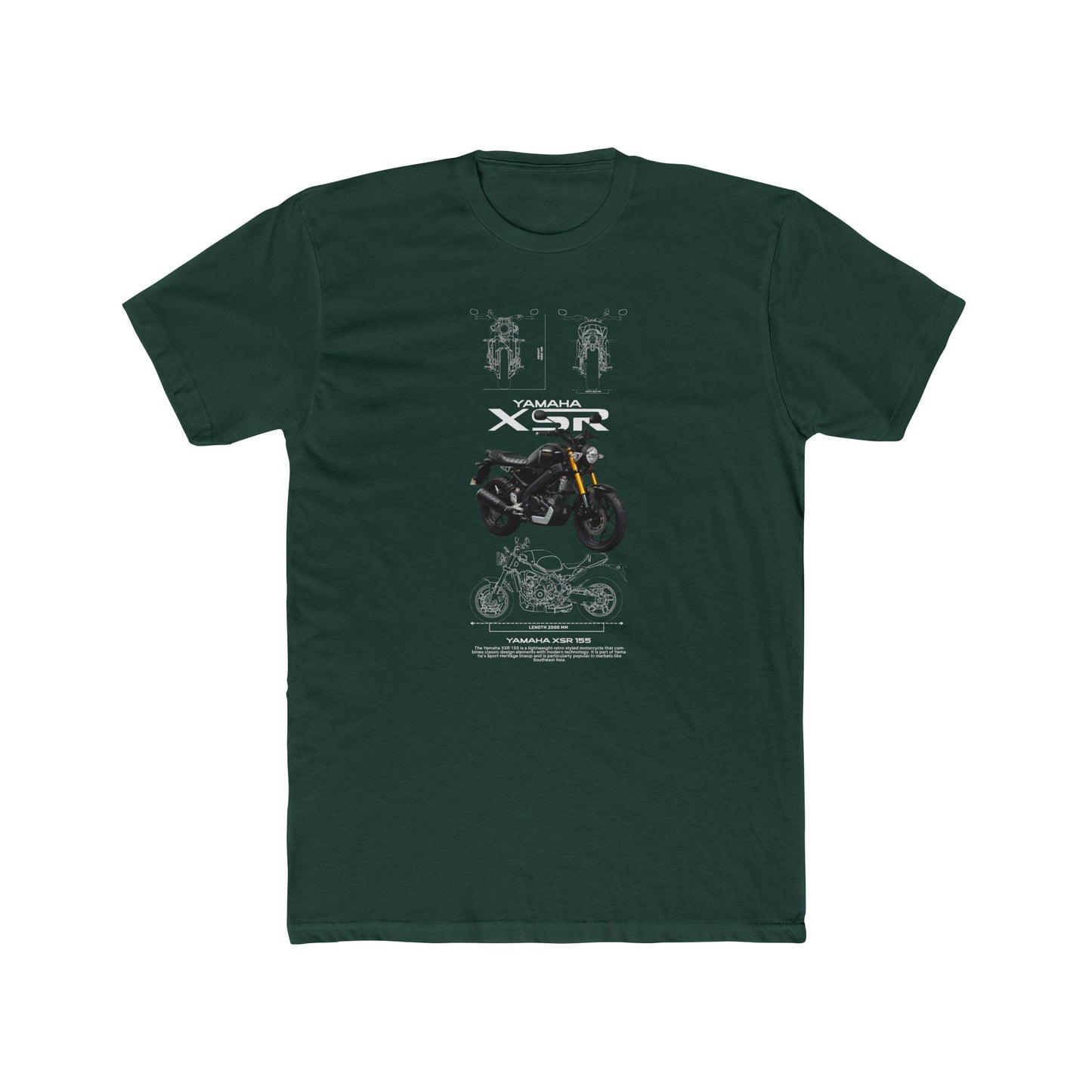 Vintage Yamaha XSR Unisex Cotton Crew Tee - Motorcycle Lovers T-shirt - CreativeRino