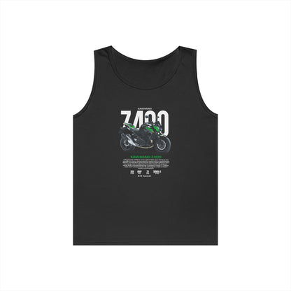 Kawasaki Z400 Unisex Heavy Cotton Tank Top - Perfect T-shirt for Motorbike Enthusiasts - CreativeRino