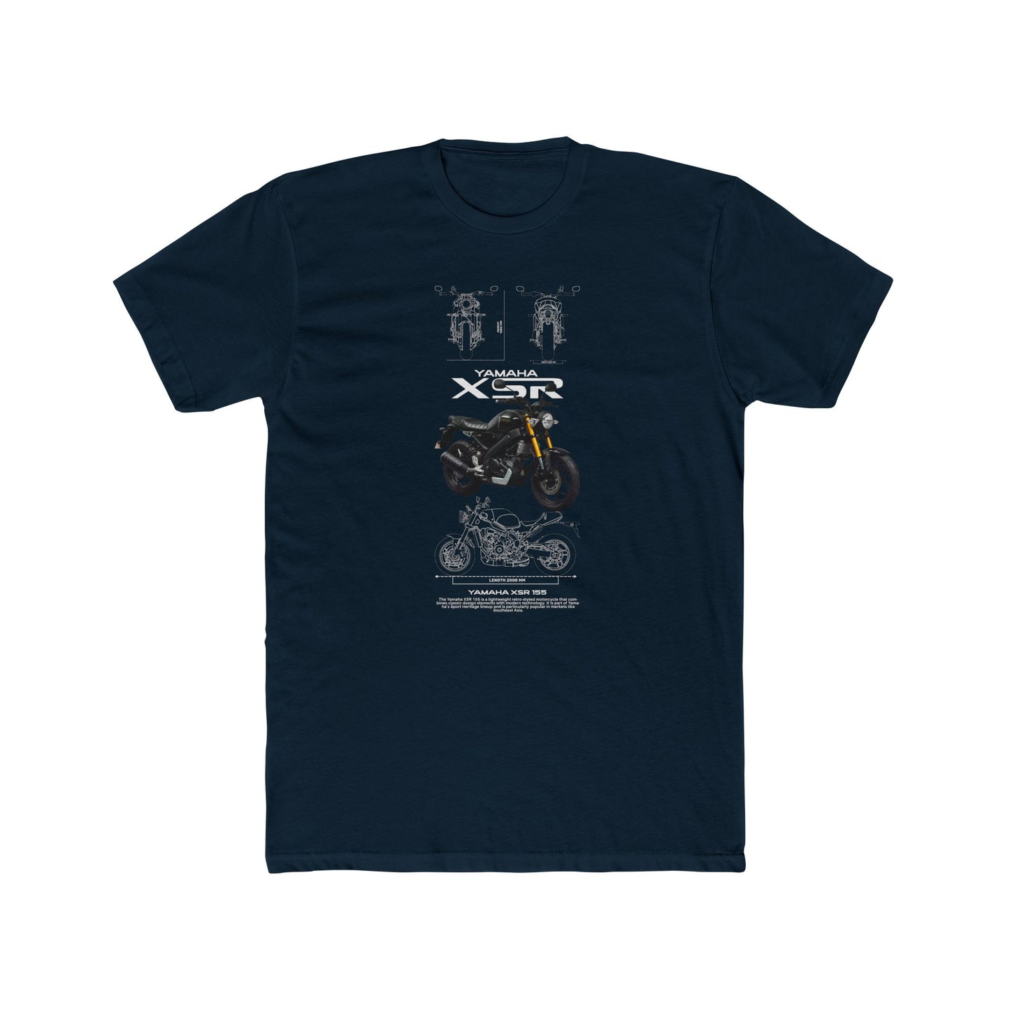 Vintage Yamaha XSR Unisex Cotton Crew Tee - Motorcycle Lovers T-shirt - CreativeRino