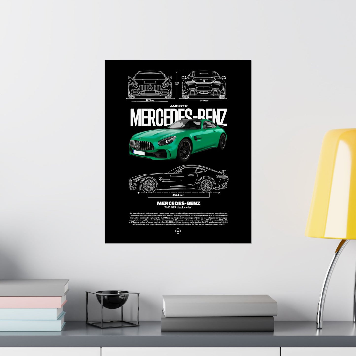 Mercedes-Benz AMG GT R Matte Vertical Poster - Automotive Art for Car Enthusiasts - CreativeRino