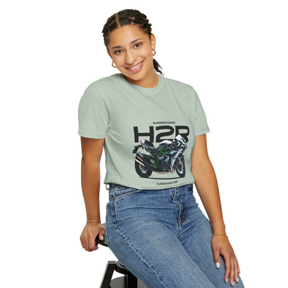 Kawasaki Ninja H2 R Motorcycle Unisex T-Shirt - Garment-Dyed, Casual Style - CreativeRino