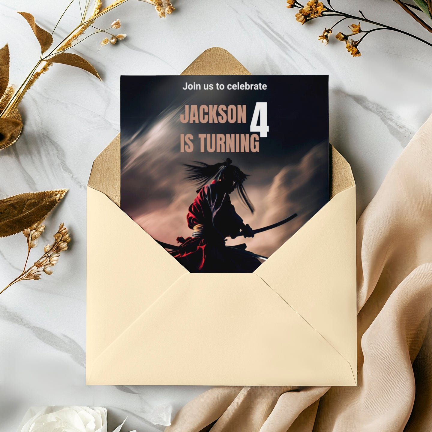 Rurouni Kenshin Birthday Invitation Template - CreativeRino