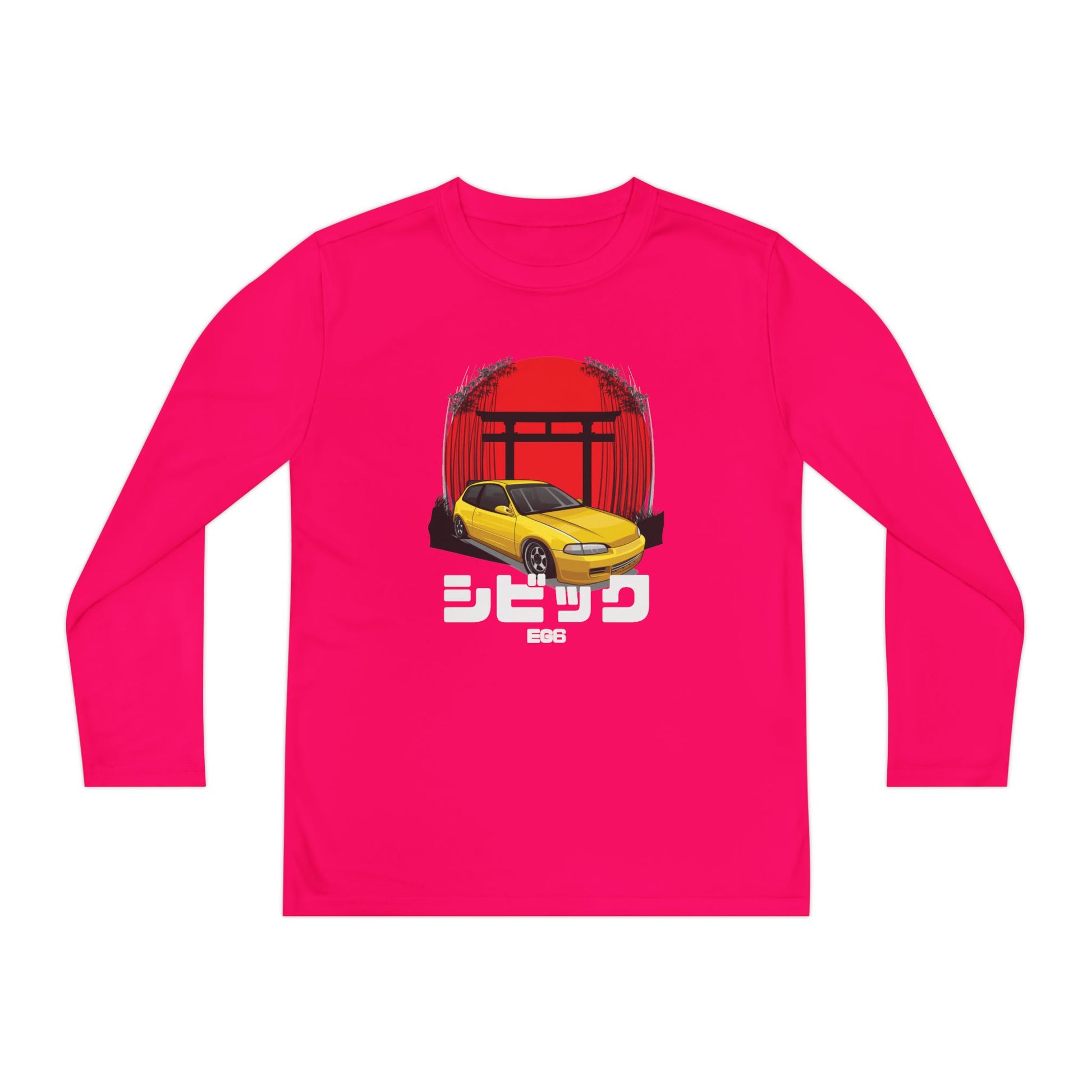Civic Estilo Youth Long Sleeve Car Graphic Tee - Stylish & Sporty T-shirt Design - CreativeRino