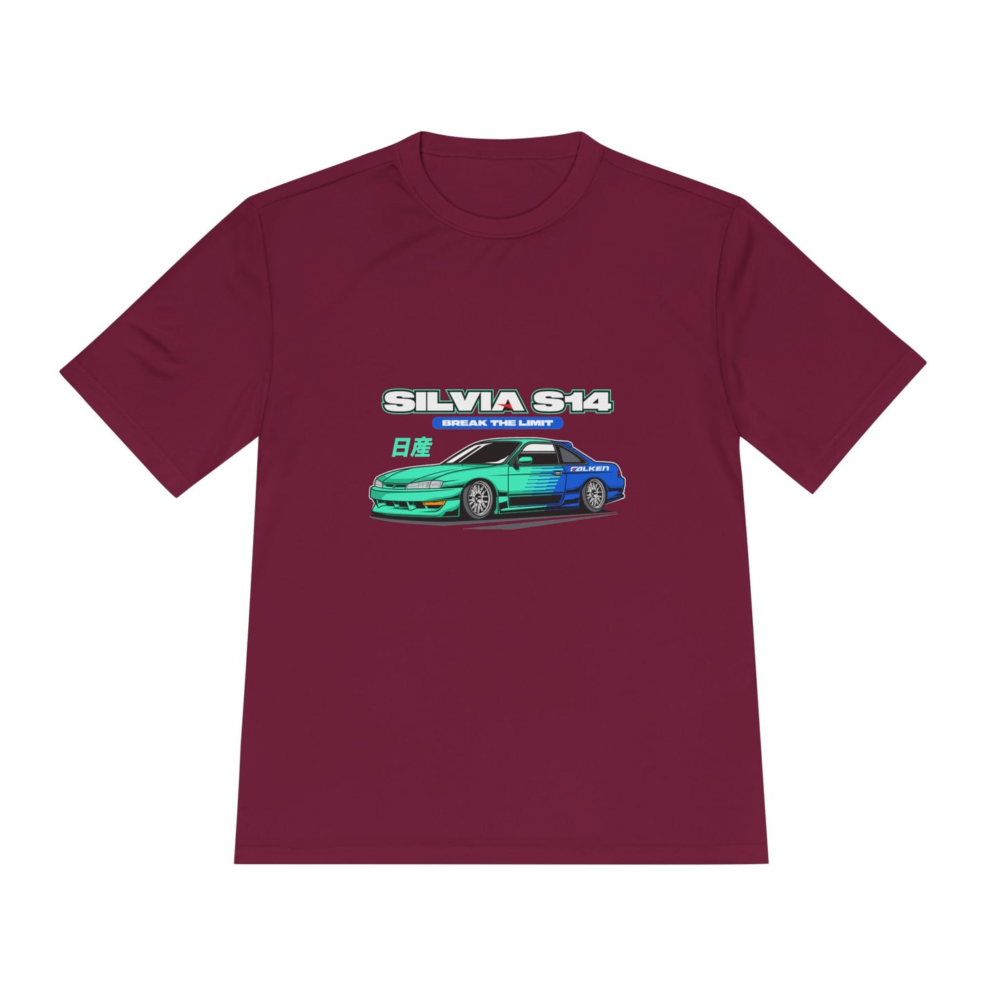 Silvia S14 Unisex Moisture Wicking Tee -  Car Graphic T-shirt for Car Enthusiasts - CreativeRino