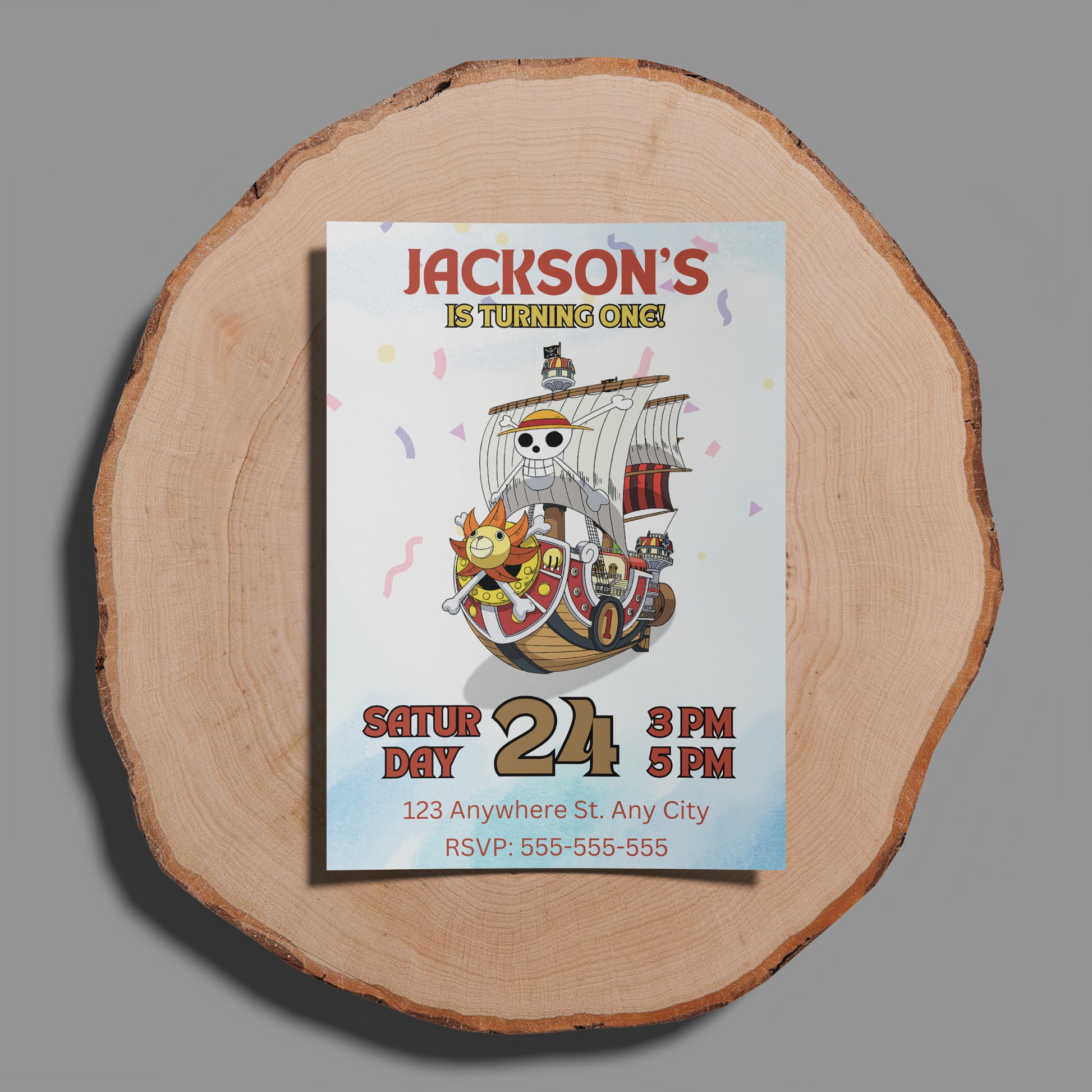 One Piece Birthday Invitation Template - CreativeRino