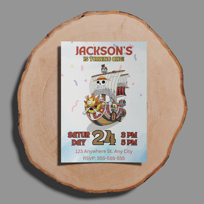 One Piece Birthday Invitation Template - CreativeRino