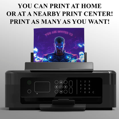 Thor Birthday Invitation Template - CreativeRino