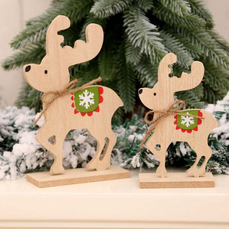 DIY Wooden Christmas Deer Ornament Kit | Plaid & Rustic Desktop Assembly Decor Gift eprolo