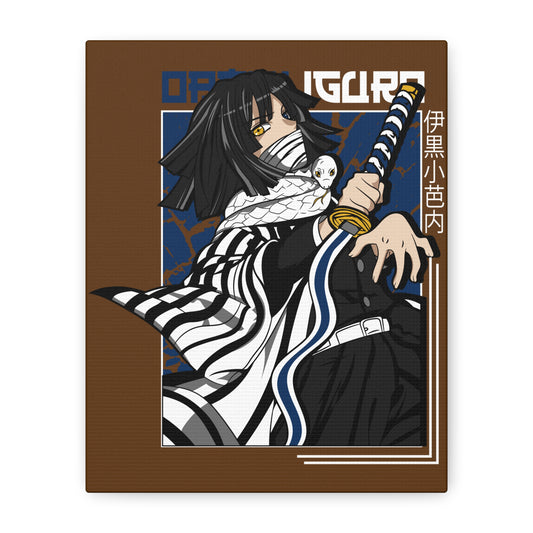 Anime-Inspired Stretched Canvas Print - Demon Slayer Dynamic Samurai Artwork for Home Decor - CreativeRino