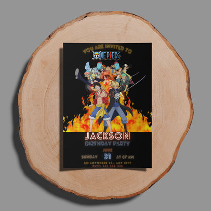 One Piece Birthday Invitation Template - CreativeRino