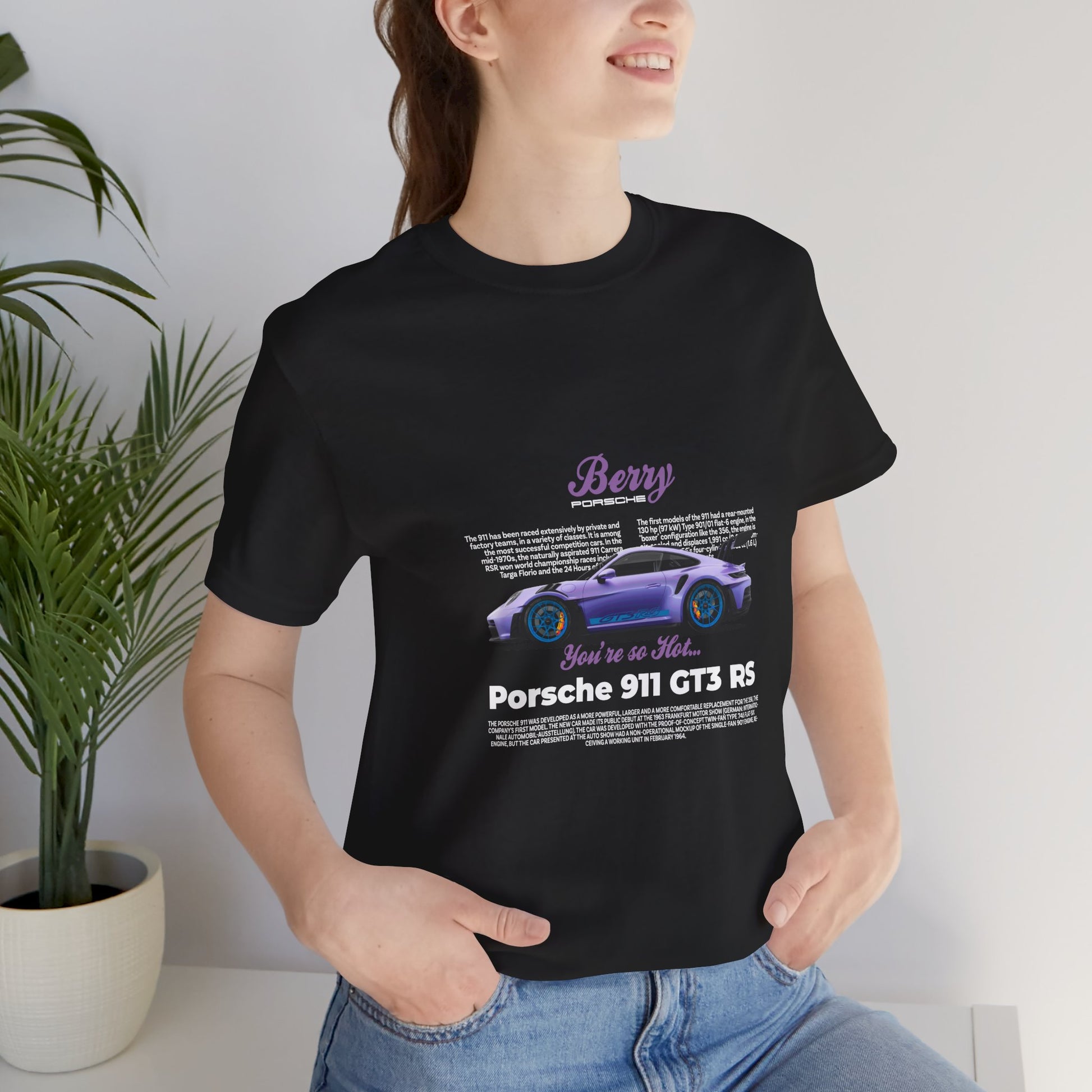 Porsche 911 GT3 RS Berry Car Tee for Automotive Enthusiasts - CreativeRino